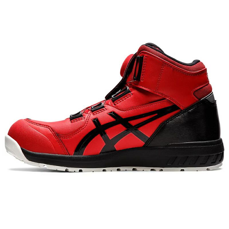 アシックス 安全靴 ウィンジョブ CP304 Boa 1271A030.600 クラシックレッド×ブラック 作業靴 ハイカット BOA 3E相当の画像