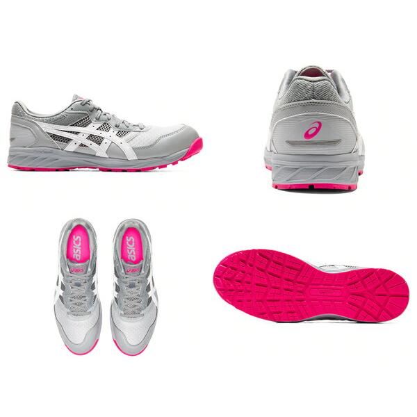 未使用 アシックス 安全靴 FCP210 グレー ピンク 1273A006 ウィンジョブ®CP210 2E相当 | ミッドグレー×ホワイト