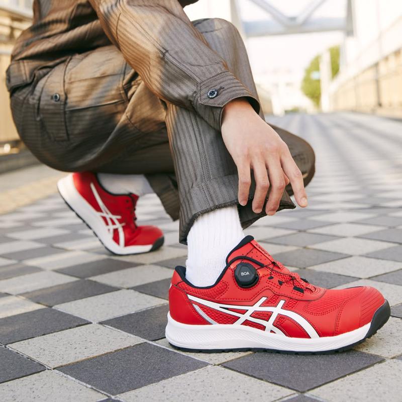赤い安全靴 BOAシステム付き ウィンジョブ アシックス asics 安全靴 作業靴 CP209 Boa Boaフィット