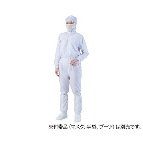 アズワン(AS ONE) 異物混入対策フード一体ツナギ服(AS1403 男女兼用) 白 5L 1着