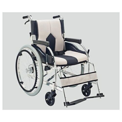 アズワン(AS ONE) 車椅子(アルミ製・背折れタイプ) ライトグレー KC-1LG 1個