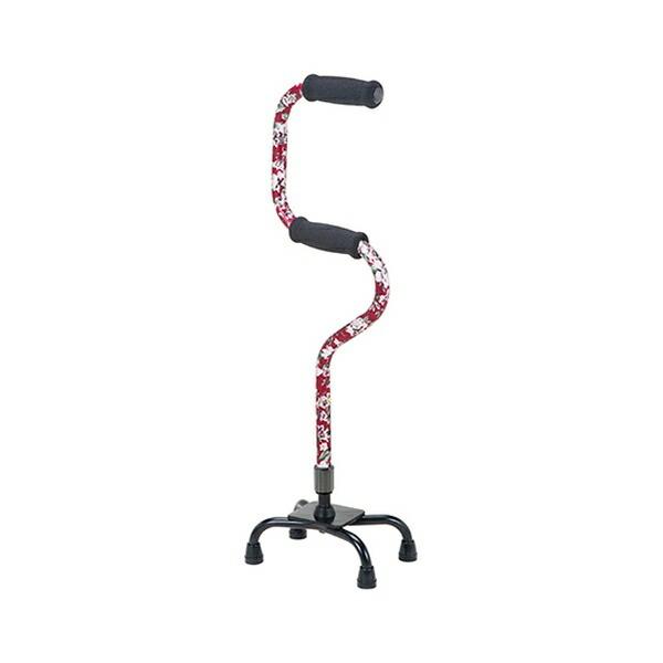 アズワン(AS ONE) 2段階4点支柱杖 軽量タイプ 赤花柄 OT-37RE