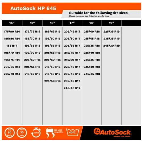 オートソック(AutoSock) ハイパフォーマンス ASK645(HP-645) 乗用車用【在庫有り】｜firstfactory｜04