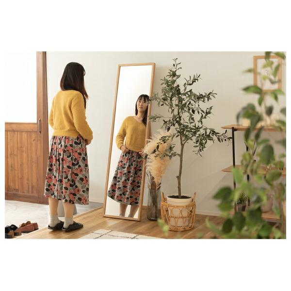 東谷 スタンドミラー 鏡 スリム おしゃれ 全身姿見 壁掛けミラー オーク無垢材 北欧 ナチュラル シンプル モダン 飛散防止 MTK-312NA_4