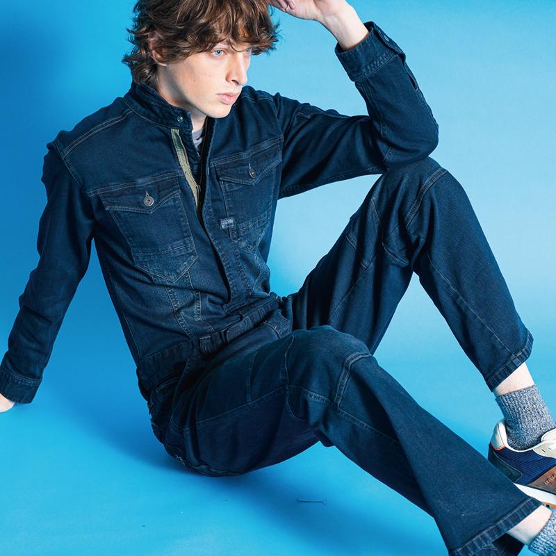 アイズフロンティア デニム ツナギ オーバーオール 7264 オールシーズン メンズ 作業服 作業着 かっこいい I'Z FRONTIER 即日発送 アイズフロンティア　7264 つなぎ服　オーバーオール　ヴィンテージ　3Lサイズ