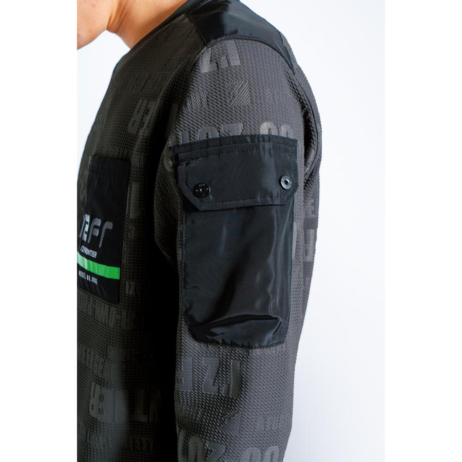 在庫処分 アイズフロンティア 903 ジャガードエンボスストレッチ長袖クルーネックシャツ カラー2色 サイズSから4L 秋冬シーズン対応素材【在庫有り】 | I'Z FRONTIER | 08