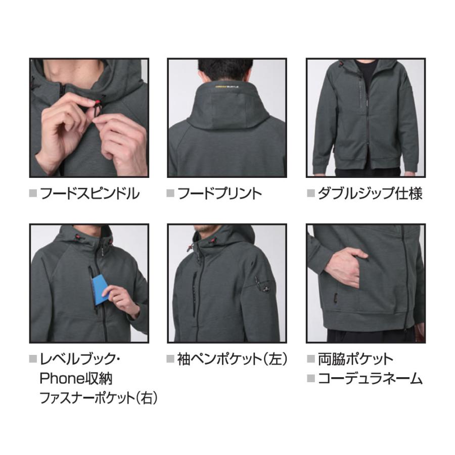 BURTLE バートル 作業着 作業服 851 フーディブルゾン ユニセックス サイズM〜3XL カラー2色 2025年秋冬 コーデュラ ストレッチ 吸水速乾【在庫有り】 | BURTLE | 07