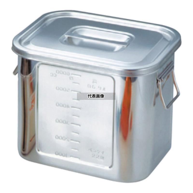 本間冬治工業 弁慶(BK) 18-8(ステンレス) 角型 キッチンポット 目盛付