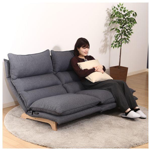 不二貿易 19207 ダブルクッション座椅子 フィット2 2P DGYダークグレー Fit2 椅子 イス チェア 2人掛け_1