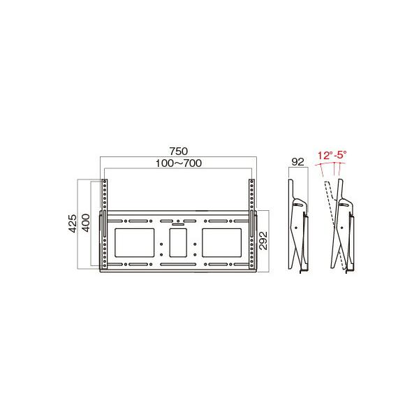 ハヤミ工産(HAMILex) MH-853B 【〜100V型】 WALL ブラック 壁掛金具