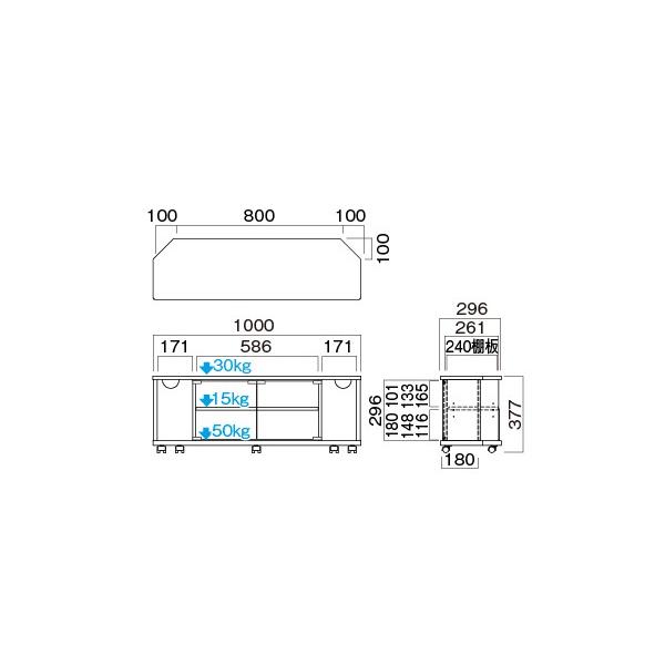 ハヤミ工産(TIMEZ) ガラス扉付テレビ台 TV-LP1000 32〜43V型対応 1000mm幅 キャスター付 [時間指定不可]｜firstfactory｜02