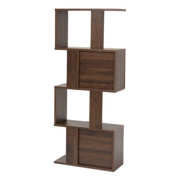 萩原 扉付きオープンラック ブラウン RCC-1015BR [2102028800