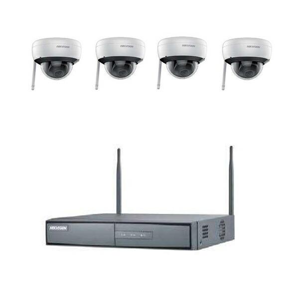 HIKVISION(ハイクビジョン)  2MP Wifi ドームカメラ4台+2TBレコーダーセット NK42W1H-2T 無線 監視カメラ【在庫有り】