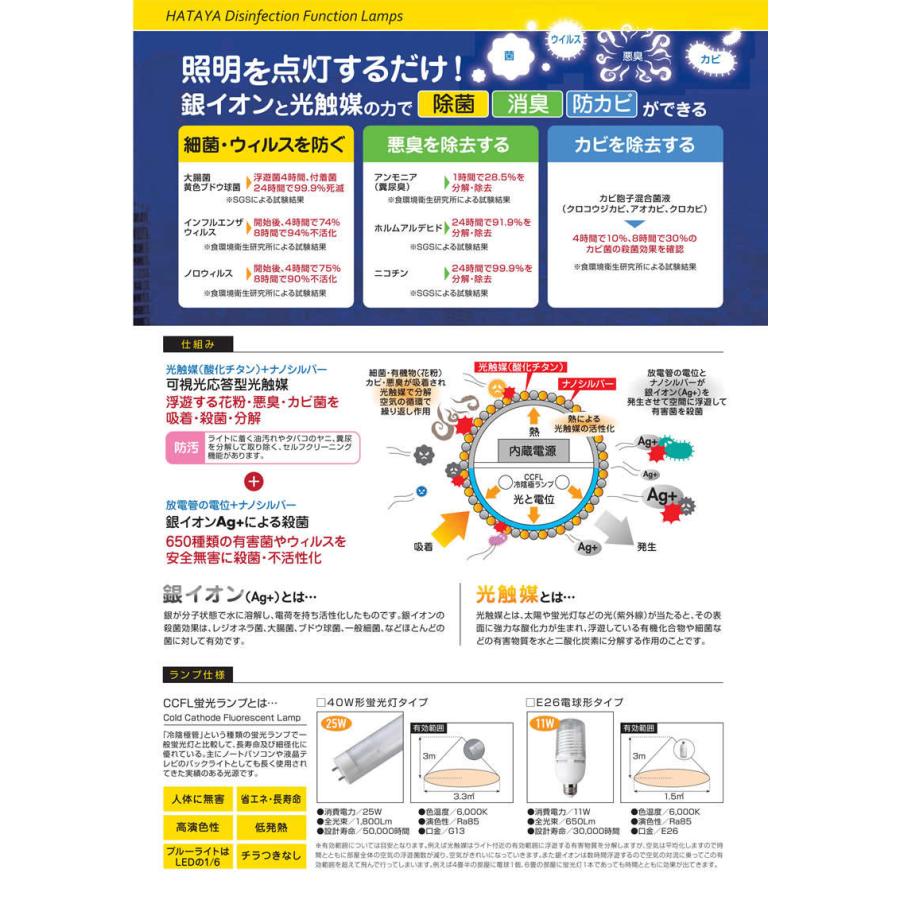 ハタヤ 除菌照明シリーズ 交換球 B-011C | HATAYA | 01