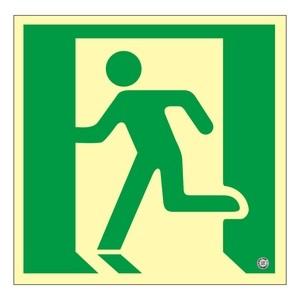 緑十字 高輝度蓄光避難口誘導標識 蓄光SN-2815 誘導マーク 200mm角