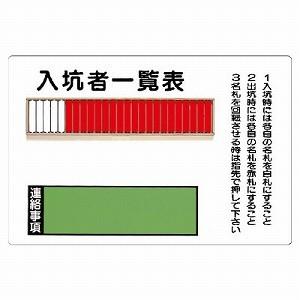 ユニット 入坑者一覧表（25名用）取付用ビス2個 393-42