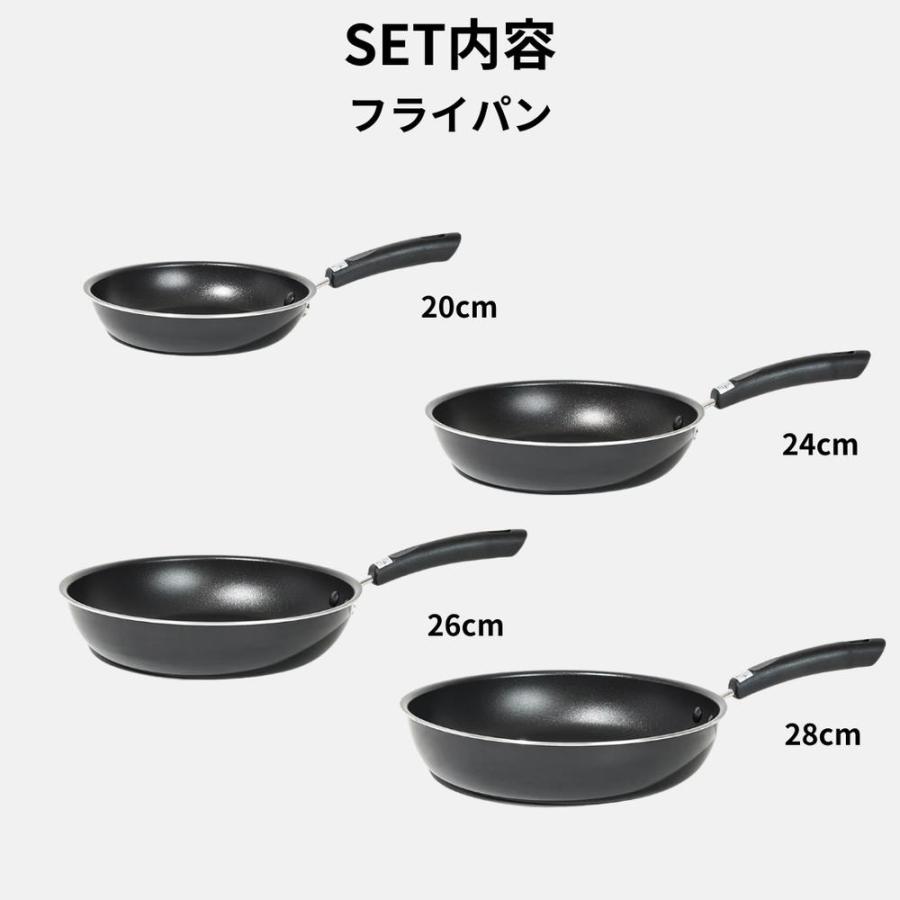 MEYER(マイヤー) フジマルブラック フライパン4サイズセット []_3