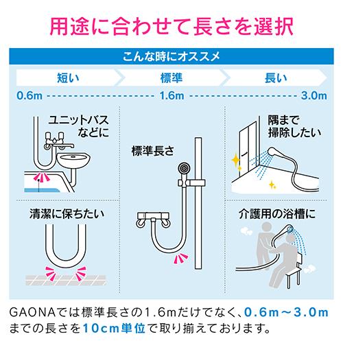 ◆カクダイ GAONA シャワーホース0.7m  GA-FK150 マットBK｜firstfactory｜06