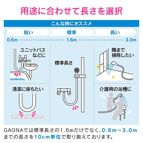 ◆カクダイ GAONA シャワーホース0.9m  GA-FK152 マットBK｜firstfactory｜06