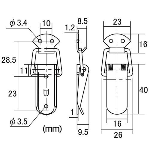 ◇ No.1010N-40 ステンレスパッチン錠 40mm : ファーストWORK