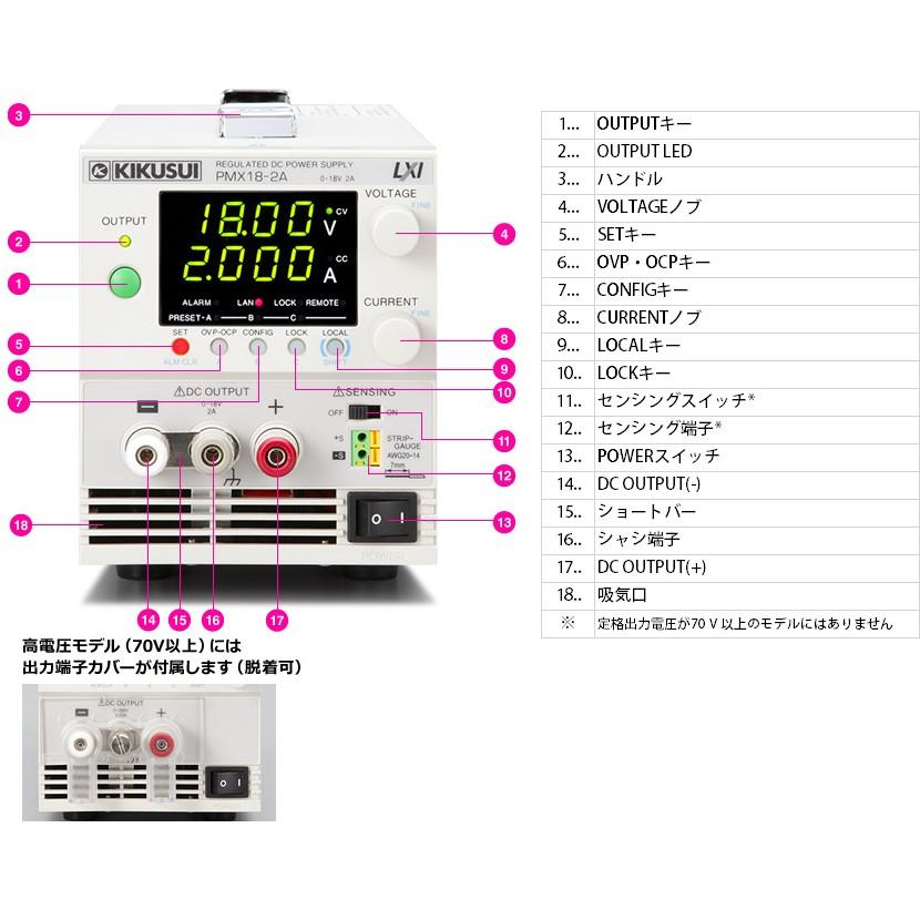 菊水電子工業 PMX18-5A コンパクト直流安定化電源(CVCC) 0〜18V/0〜5A