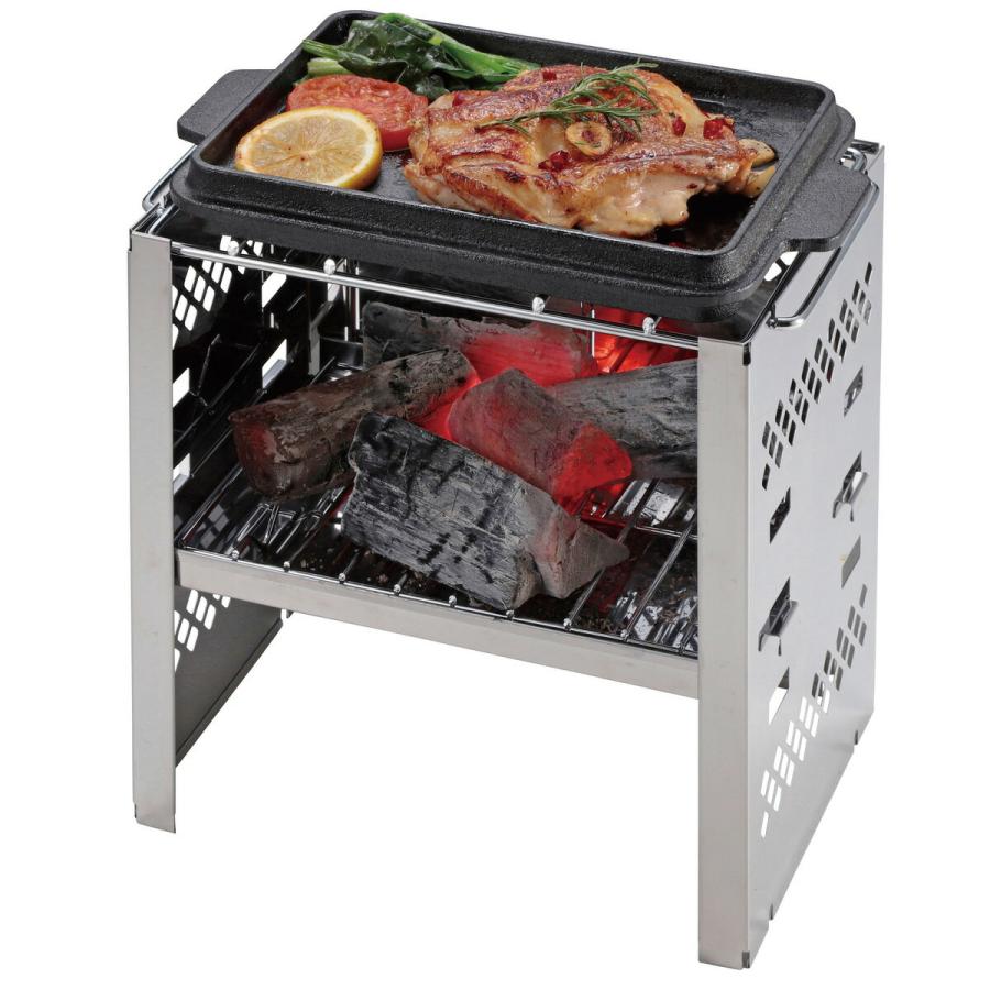 バーベキュー・調理用品 CAPTAIN STAG Grill Plate B5 キャプテンスタッグ(CAPTAIN STAG) 鋳物 リバーシブル グリルプレート