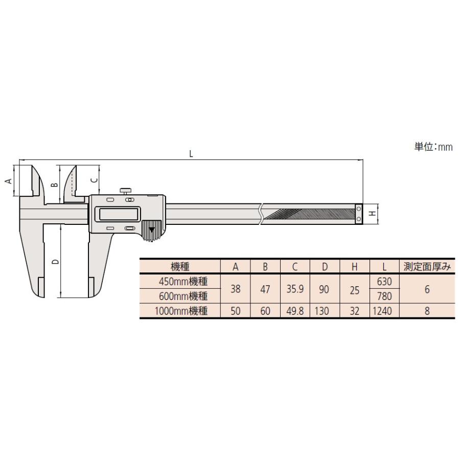 ミツトヨ(Mitutoyo)　CD-60C(500-501-10)　長尺タイプABSデジマチックキャリパ　デジタルノギス　測定範囲：0〜600mm｜firstfactory｜02