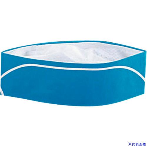 ■TKG 水野産業 クリーンキャップ Mタイプ 06004 ブルー・白ライン (50枚入) SKY11(1925375)[送料別途お見積り][法人限定][掲外取寄] | 