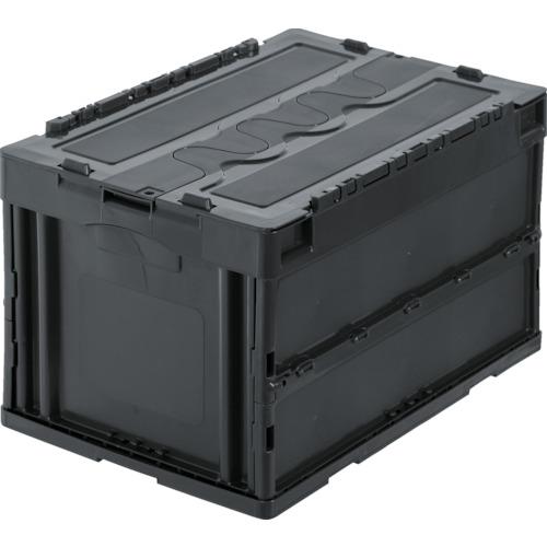 □TRUSCO オリコン 蓋つき折りたたみコンテナ 50L グレー CT50GY