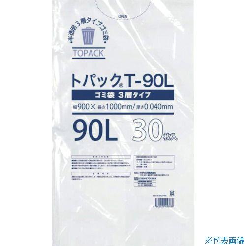 ■オザックス トパックゴミ袋 T 90L 厚さ0.040mm 30枚 00442646(4580653)（Yahoo!・ファーストWORKヤフー店）