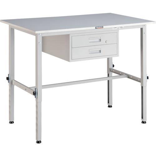 ■TRUSCO 軽荷重作業台高さ調節式(150kg)AEM型 900X600XH650〜950 2段引出付 ホワイト色 RAEM0960F2W(4672267)[法人・事業所限定][直送元] : trusco 4672267 : ファーストWORKヤフー店 55,770円