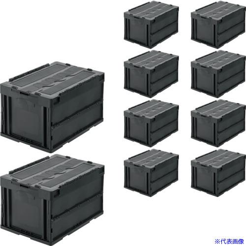 □TRUSCO 【まとめ買い】オリコン 蓋つき折りたたみコンテナ 50L