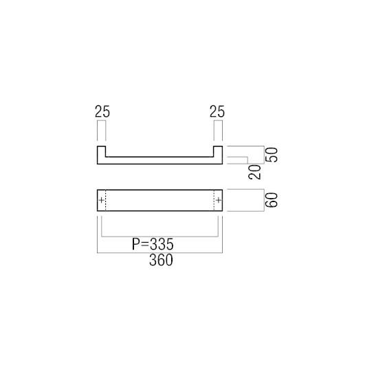 UNION(ユニオン) G5080-25-176 ドアハンドル 押し棒 1セット(内外