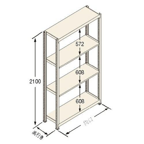 扶桑金属工業 中量ラック Ｊタイプ500kg GSN-J2109E4R 連結：棚板天地4段 [法人限定][送料別途お見積り]