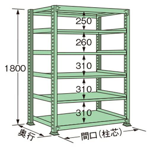 扶桑金属工業 中量ラック ME1812M06T 単連:単体タイプ 棚：6段(天板含む) [法人限定][送料別途お見積り]