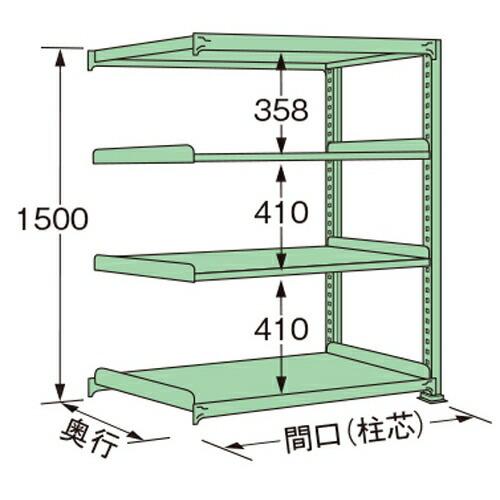扶桑金属元素産業 中量仕合わせ MG1518K04R 単連:繋ぎ合わせる印字機 棚：4段(天板含む) [法人押さえる][貨物輸送別途お積もり書き]