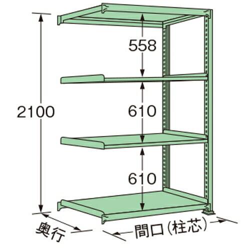 扶桑金属工業 中量ラック MG2109J04R 単連:連結タイプ 棚：4段(天板含む) [法人限定][送料別途お見積り]