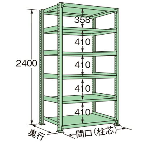 扶桑金属工業 中量ラック MG2418L06T 単連:単体タイプ 棚：6段(天板含む) [法人限定][送料別途お見積り]