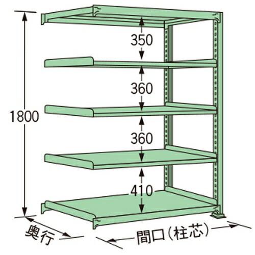 扶桑金属工業 中量ラック ML1812L05R 単連:連結タイプ 棚：5段(天板含む) [法人限定][送料別途お見積り]