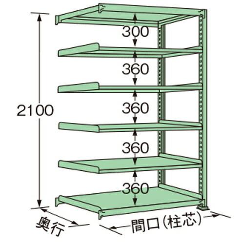 扶桑金属工業 中量ラック ML2115L06R 単連:連結タイプ 棚：6段(天板含む) [法人限定][送料別途お見積り]