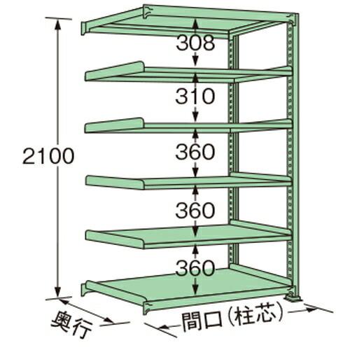 扶桑金属元素産業 中量仕合わせ MM2112J06R 単連:繋ぎ合わせる印字機 棚：6段(天板含む) [法人押さえる][貨物輸送別途お積もり書き]
