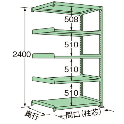 扶桑金属工業 中量ラック MM2409M05R 単連:連結タイプ 棚：5段(天板含む) [法人限定][送料別途お見積り]