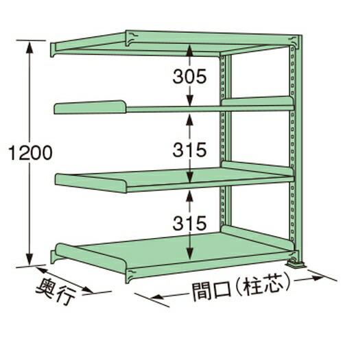扶桑金属工業 中量ラック MS1209S04R 単連:連結タイプ 棚：4段(天板含む) [法人限定][送料別途お見積り]