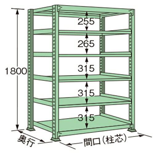 扶桑金属工業 中量ラック MS1812M06T 単連:単体タイプ 棚：6段(天板含む) [法人限定][送料別途お見積り]