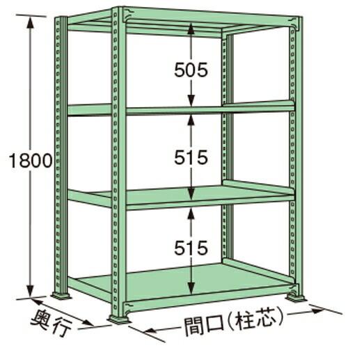 扶桑金属工業 中量ラック MS1815M04T 単連:単体タイプ 棚：4段(天板