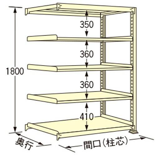 扶桑金属工業 中量ラック WE1809M05R 単連:連結タイプ 棚：5段(天板含む) [法人限定][送料別途お見積り]