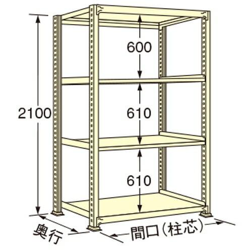 扶桑金属工業 中量ラック WE2118L04T 単連:単体タイプ 棚：4段(天板含む) [法人限定][送料別途お見積り]