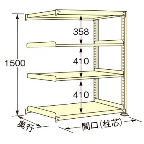 扶桑金属元素産業 中量仕合わせ WG1518K04R 単連:繋ぎ合わせる印字機 棚：4段(天板含む) [法人押さえる][貨物輸送別途お積もり書き]