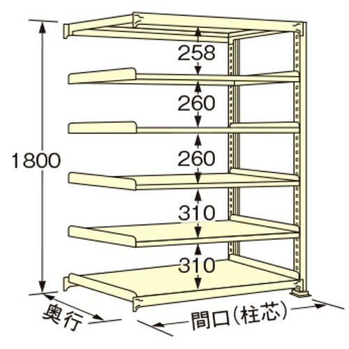 扶桑金属元素産業 中量仕合わせ WG1809M06R 単連:繋ぎ合わせる印字機 棚：6段(天板含む) [法人押さえる][貨物輸送別途お積もり書き]
