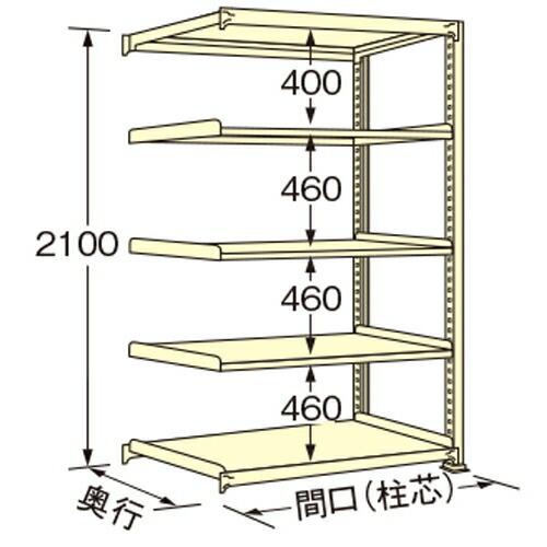扶桑金属工業 中量ラック WL2109M05R 単連:連結タイプ 棚：5段(天板含む) [法人限定][送料別途お見積り]